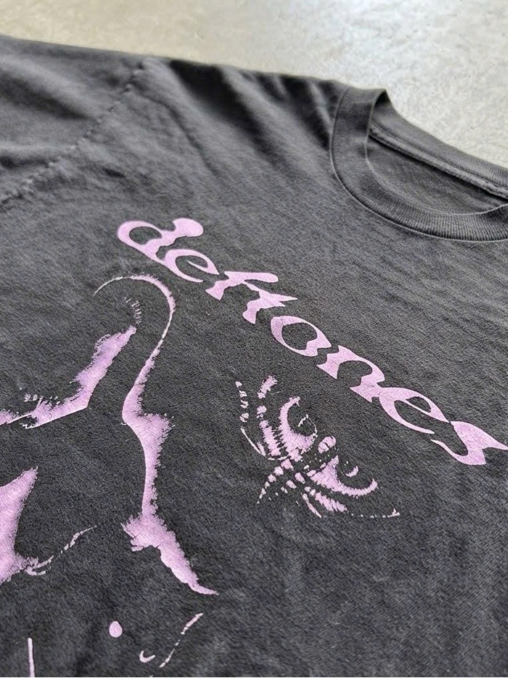 Vintage Black Deftones Tee with Black Cat Graphic T Shirt - Picture 2 of 3
